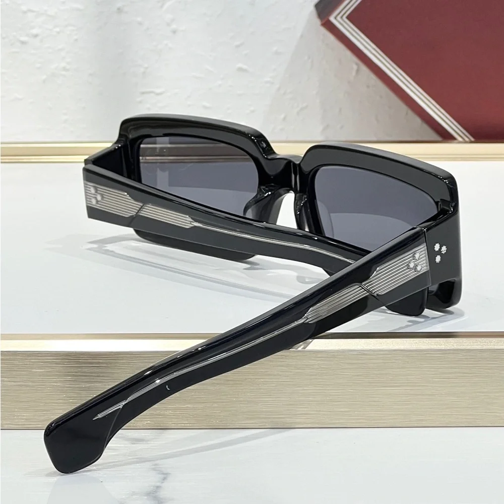 Jacques Marie Mage Black Rectangular Men’s Sunglasses - Classic Statement